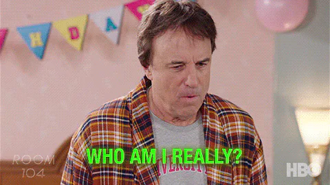 A man reaches into a small fridge in a bathroom and says 'That's between you and your therapist.'