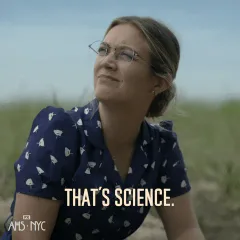 There+Ya+Go+American+Horror+Story+GIF+by+AHS.gif A woman in a floral dress smiles up at the sky on a beach and says 'That's science.'