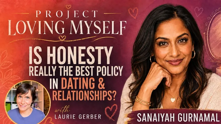 Project Loving Myself guest podcast thumbnail featuring host Sanaiyah Gurnamal and Laurie Gerber