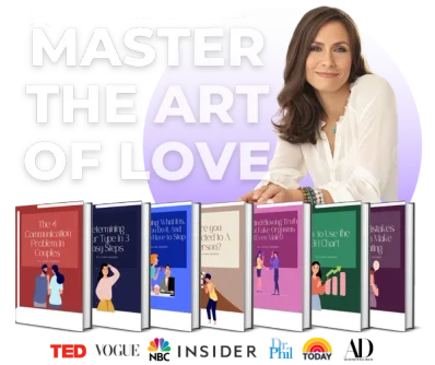 911225c4-705e-dd0f-f11b-35d89a3cd338.png A Master the Art of Love cover names Laurie Gerber the #1 dating coach in the US above seven ebook covers.