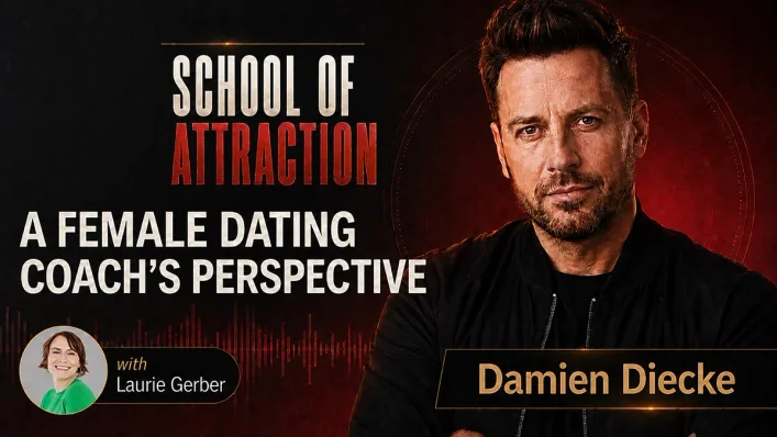 School of Attraction guest podcast thumbnail featuring host Damien Diecke and Laurie Gerber