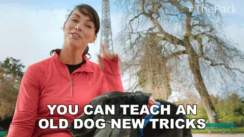 The+Pack+Dogs+GIF+by+Amazon+Prime+Video.gif A woman with a dog outdoors says 'You can teach an old dog new tricks.'