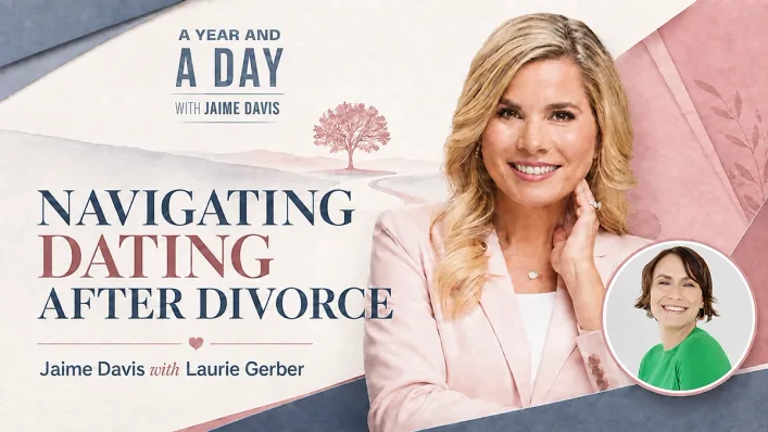 Dating After Divorce — A Year and a Day with Jaime Davis and Laurie Gerber A Year and a Day guest podcast thumbnail featuring host Jaime Davis and Laurie Gerber