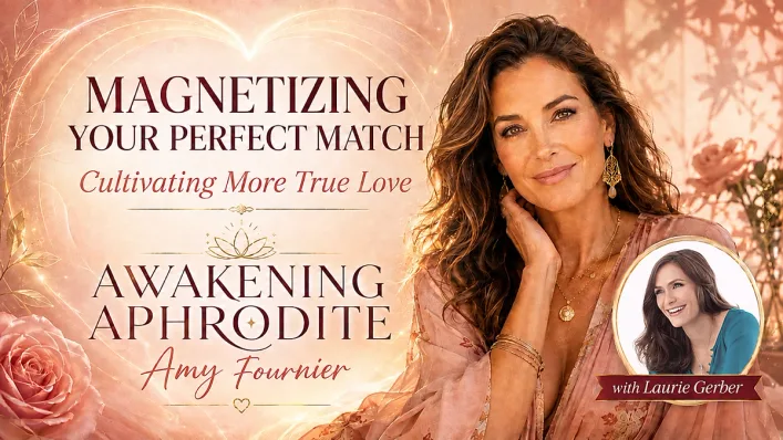 Magnetize Your Perfect Match — Awakening Aphrodite with Amy Fournier and Laurie Gerber Awakening Aphrodite guest podcast thumbnail featuring host Amy Fournier and Laurie Gerber