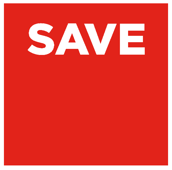 A red square with the word SAVE flashes on and off.