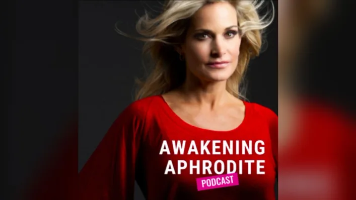 Awakening Aphrodite real art.jpg Artwork for the Awakening Aphrodite podcast showing a blonde woman in a red top.