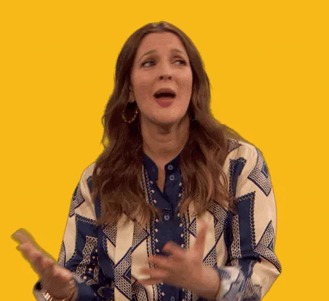 Thank+U+GIF+by+The+Drew+Barrymore+Show.gif A woman with long brown hair claps and presses her hands together in a thank-you gesture against a yellow background.