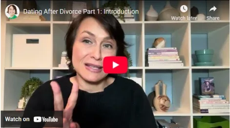 Screenshot+2025-06-26+071927.png YouTube thumbnail titled 'Dating After Divorce Part 1: Introduction' shows a woman gesturing in front of a bookshelf.