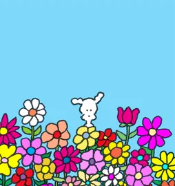 GIF+by+Chippy+the+dog.gif A cartoon bunny sits among flowers as text builds to 'Everyone is different, and everyone is beautiful.'