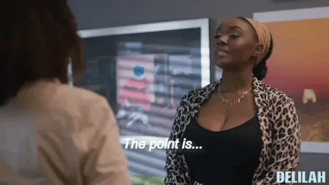 Owntv+GIF+by+OWN+Oprah+Winfrey+Network.gif A woman in a leopard print jacket talks to someone off screen and says 'The point is... you scared them.'