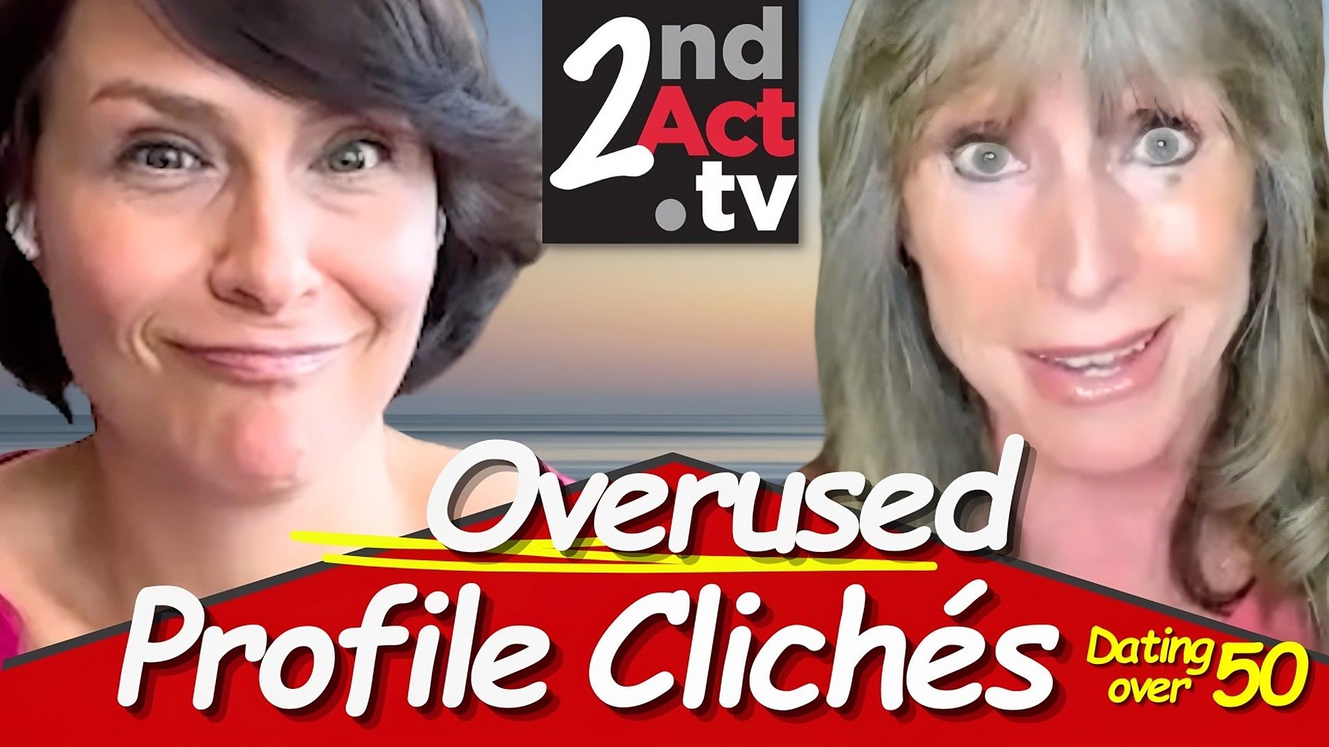 2nd Act TV thumbnail reading 'Overused Profile Clichés' with two women's faces and the logo.
