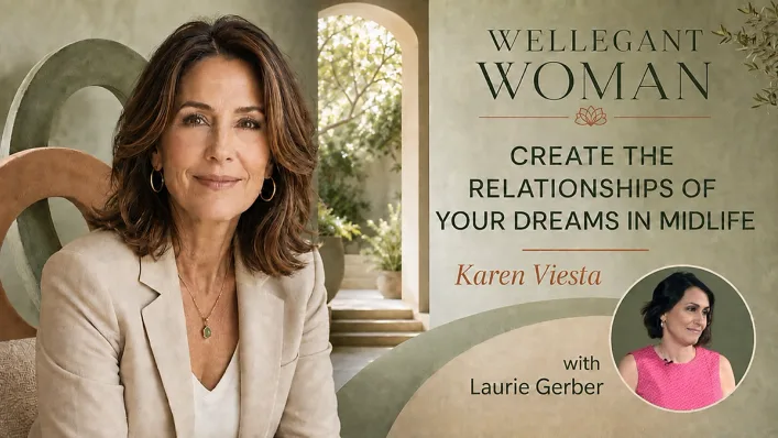 Wellegant Woman guest podcast thumbnail featuring host Karen Viesta and Laurie Gerber